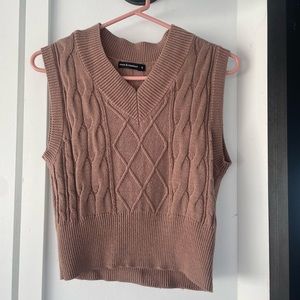 Brown sweater vest